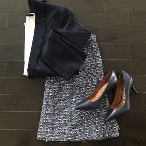 Blue Tweed Ann Taylor Skirt